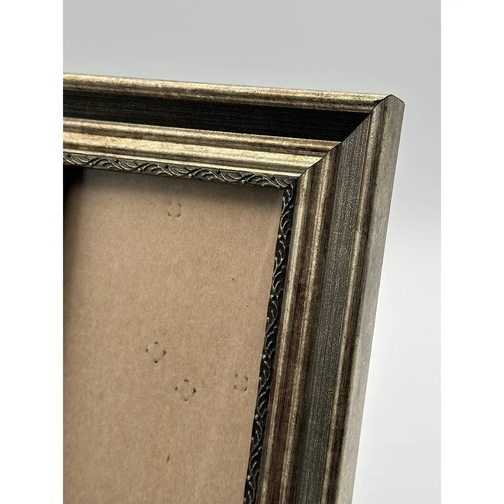 Distressed Silver and Black Picture Frame Tabletop Decor